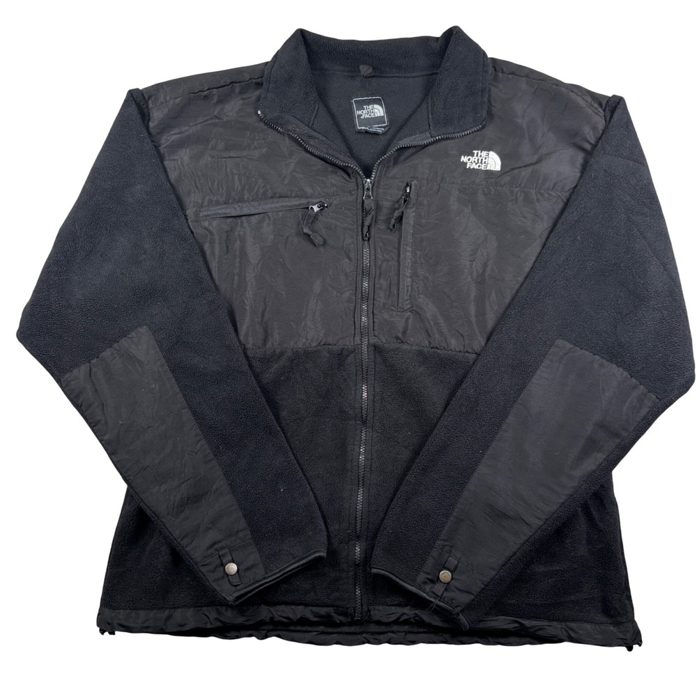 The North Face Denali Fleece Jacket Mens 3XL Black Full Zip Mixed Media Overlay